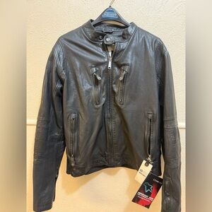 Oscar By Alpine Stars Leather Motorcycle Jacket 2XL Shoulder Elbow Protectors